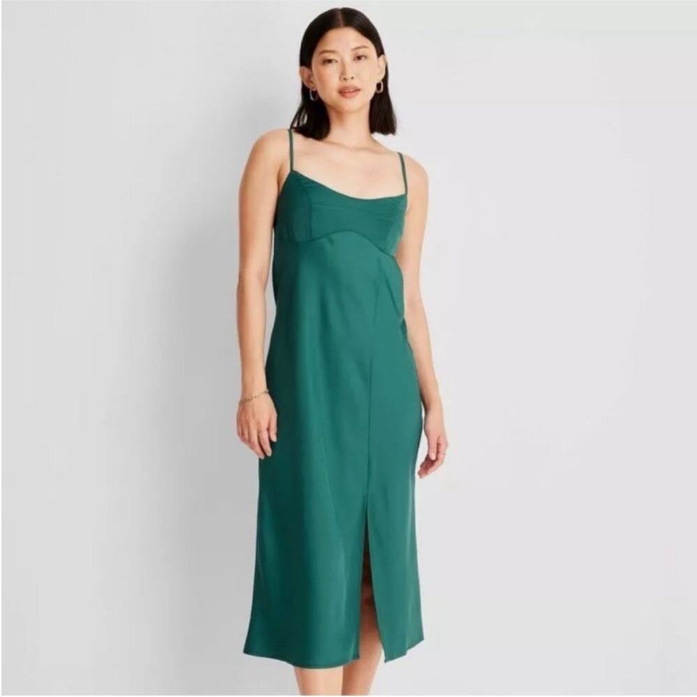 A New Day Elegant Green Midi Dress
